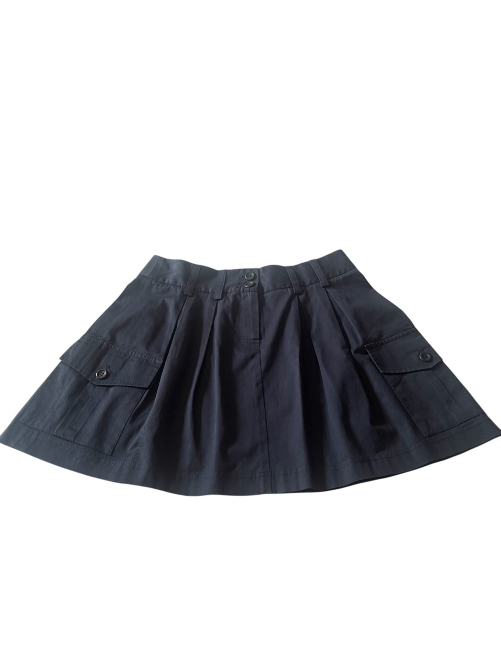 Theory Navy Utility/Cargo A-Line Pleated Skirt Size 2